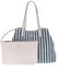 GUESS Damen Vikky Large 2 In 1 Tote Handtasche, Blaue und weiße Streifen