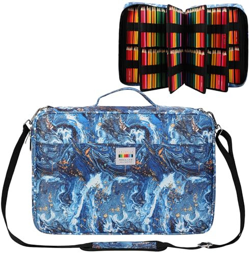 JAKAGO Trousse à crayons de grande capacité pour 480 couleurs, étanche, organisateur pour peinture, artiste, pinceaux, feutres, surligneurs, cadeau, Lsgold