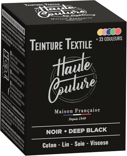 Teinture Textile Noir Intense - 350g Tout-en-un - Prêt à l'emploi pour Vêtements et Tissus HAUTE COUTURE