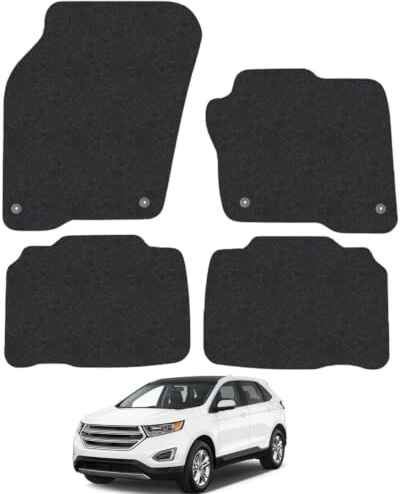 Ford Edge (2015-2019) Carpet Car Mats | Black Edge Trim Tailored Fit Floor Mats Full Coverage Protection Accessories Easy Clean Anti Slip Made in the UK