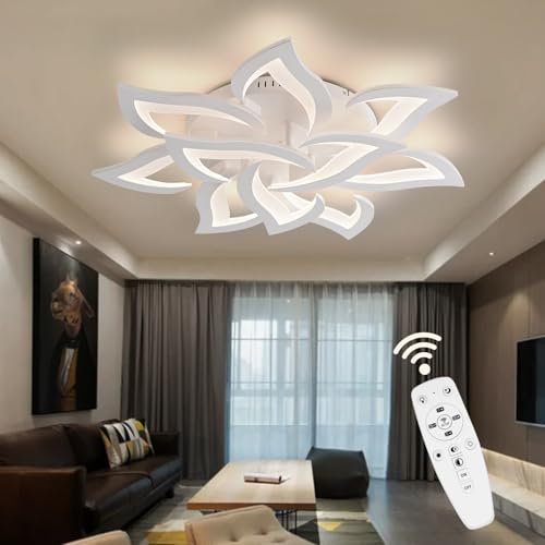 BAYHT Deckenlampe LED Deckenleuchte Dimmbar mit Fernbedienung 90W Wohnzimmerlampe Modern Design Schlafzimmerlampe Küchenlampe für Schlafzimmer Esszimmer Wohnzimmer Arbeitszimmer 81cm