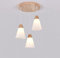 SSNCcNC 3-Flammig Kronleuchter Modern Kreativ Loft Bar Pendelleuchte Holz Eisen Glas Rund Hängeleuchte Wohnzimmer Esszimmer Schlafzimmer 3*Ø13cm E27