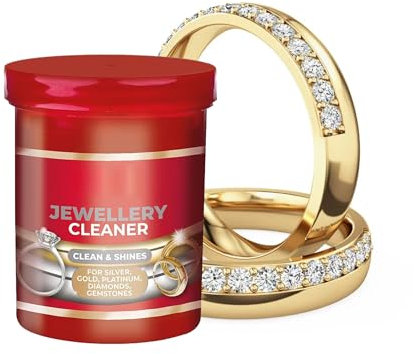 Jewellery Cleaner Solution Liquid Effective Ring Cleaning Bath With Basket Cleans And Shines Gold Silver Gemstones Jewel Platinum Diamonds Earring Watch Fine Dress Jewelry Restores Brilliance (145ml)