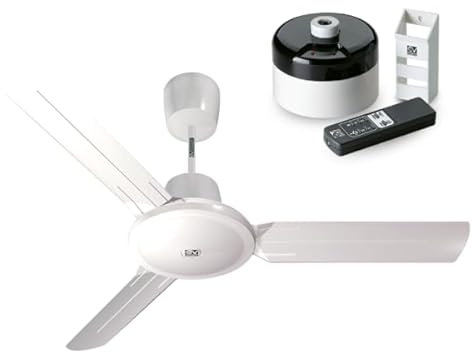 GASFRIGO - Ventilatore da soffitto 61750 Nordik Evolution R 90/36 Bianco + kit telecomando TELENORDIK 5T (61750 + 22387) 3 Pale, Silenzioso, Reversibile, per Interni Domestici e Uffici