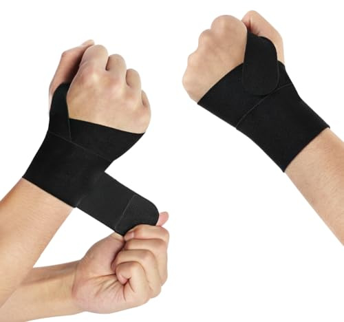 Beugo Bandage de Poignet, Attelle de Poignet Réglable, Bandes de Poignets de Gym pour Hommes et Femmes, pour Sport, Fitness, Travail ou Usage Quotidien (2PCS)