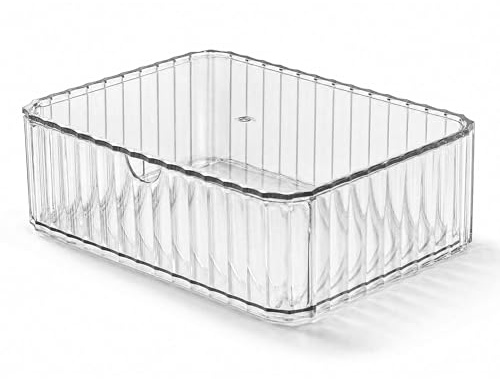 Roninkier Stackable Coffee Pod Drawer Organizer, Clear PET Storage Box | Universal Storage Container Fit for All Types of Capsule, Anti-Slip Bottom, Easy Access to Any Layer for Kitchen & Office