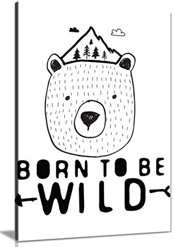 Panther Print Kunstdruck auf Leinwand „Born To Be Wild Be“, für Kinderzimmer, 30,5 x 20,3 cm