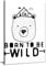 Panther Print Kunstdruck auf Leinwand „Born To Be Wild Be“, für Kinderzimmer, 30,5 x 20,3 cm