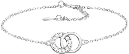 Sofia Milani - Damen Armband 925 Silber - mit Zirkonia Steinen - Kreiser Ring Anhänger - 30069