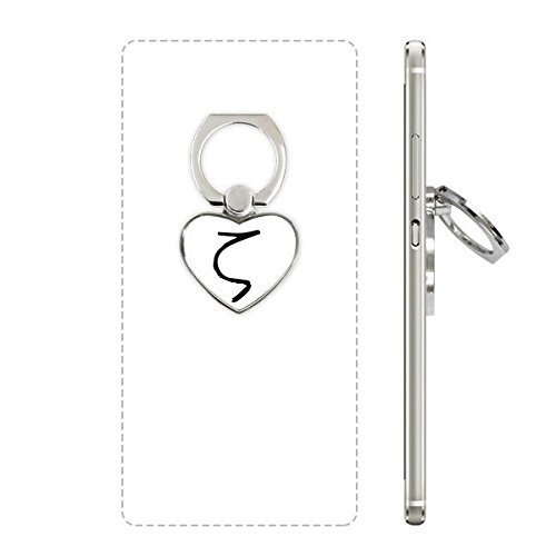 DIYthinker Greek Alphabet Zeta Schwarz Silhouette Herz-Handy-Ring Ständer Halter Halterung Universalstütze Geschenk