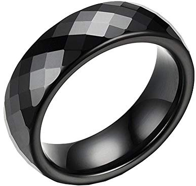 PAURO Damen Klassisch Engagement Hochzeit Band Ringe Keramik