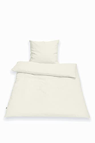 SETEX Halbleinen-Bettwäsche, 155 x 220 cm, Bezug für Bettdecke im Set mit Kissenbezug, 55 % Leinen, 45 % Baumwolle, Weiches Soft Washed Finish, 2-teiliges Bettwäsche-Set, Natur