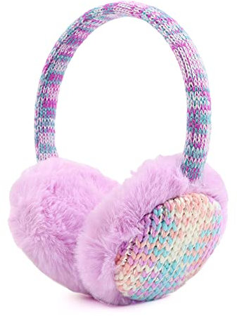 Pesaat Ohrenwärmer kinder mädchen Flauschige Ohrenschützer Jungen Warmer Earmuffs Winter (Violett)