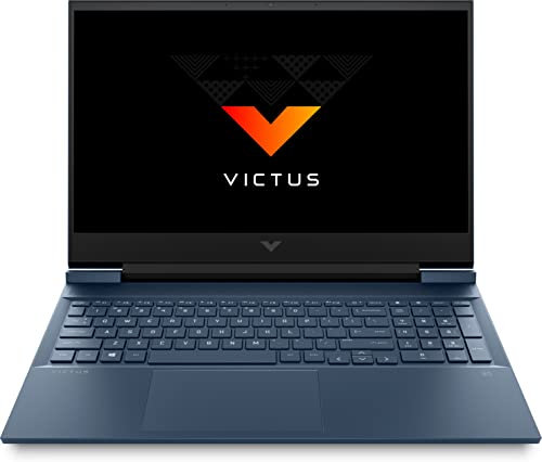 HP Victus 16-e0087ns - Computer portatile da 16,1, Full HD (AMD Ryzen 7 5800H, 16 GB RAM, 512 GB SSD, Nvidia GeForce RTX 3050, 144 Hz, senza sistema operativo), colore: Blu intenso tastiera QWERTY
