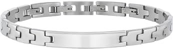 Breil, Herrenarmband Carve Collection, Edelstahlarmband für Herren mit Glänzender Oberfläche und Individuellem Mittelelement, Verstellbare Länge von 22 cm bis 17 cm
