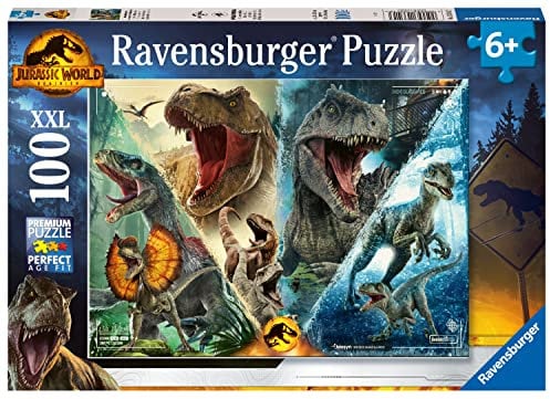Ravensburger Puzzle 13341 - Dinosaurierarten - 100 Teile XXL Jurassic World Dominion Puzzle für Kinder ab 6 Jahren