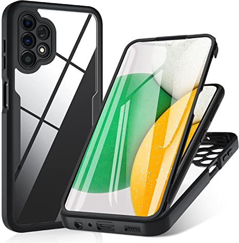 BESINPO Für Samsung A13 Hülle, Samsung Galaxy A13 4g Hülle, 360° Rundumschutz TPU Stoßfest Handyhülle Mit Eingebautem Displayschutz, Case Schutzhülle für Samsung A13 4g (Schwarz)