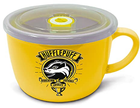 Pyramid International Potter Soup and Snack Mug, Hufflepuff Badger Crest Design, 60cm0ml - Official Merchandise GP85901, Yellow