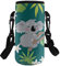 COEQINE Sac de transport isotherme en néoprène pour enfants et adultes, bandoulière réglable pour bouteilles en acier inoxydable/plastique pour randonnée, école, marche avec joli motif éléphant