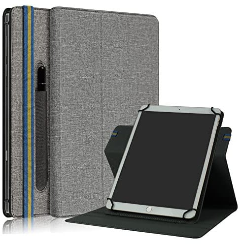 DINGGUAGUA 10.1 Inch Tablet Case Universal,Folio Cover For All 9 10 11 Tablet,Case Compatible with Blackview Tab70/Lenovo/Samsung/Huawei/TCL/TECLAST,Gray