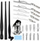 Rwekdza Plume de Calligraphie Avec 10 Plumes et 3 Porte-Stylos - Dip Quill Pen Pour Dessin, Croquis et Cartographie