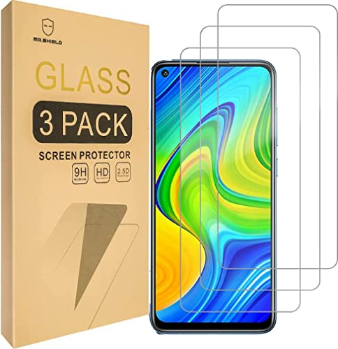 Protector de Pantalla para Xiaomi Redmi Note 9s [3 Unidades] Vidrio Templado, Dureza 9H, Antiarañazos, Sin Burbujas, HD Vidrio Templado