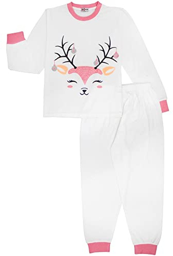 A2Z 4 Kids Girls Christmas Pyjamas Children - PJS 198 White_2-3