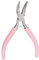 sourcing map Mini Bent Nose Pliers 4.5 Inch Toothless Curved Precision Plier with Pink Plastic Handle for DIY Crafts Jewelry Making