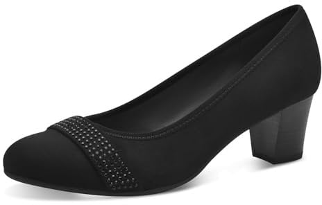 Jana Damen Pumps mit Glitzerdetails Vegan, Schwarz (Black), 37 EU