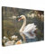 MuchoWow© Bilder 90x60 cm Wohnzimmer Deko Modern Wandbild Foto auf Leinwand Bild Schlafzimmer Room Decor Geschenke Schwan - Blumen - Lilie - Tiere