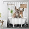 LB Bauernhof Tier Duschvorhang 120x175cm(BxH) Esel in der Badewanne Antischimmel Wasserdicht Badezimmer Vorhänge, Lustig Rustikal Extra Kurz Polyester Stoff Bad Vorhang mit Haken