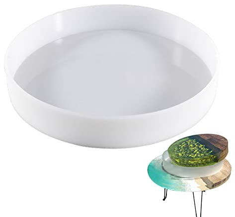 Zuasdvnk Runde Silikonform Epoxidharz Silikonformen Epoxidharz Rund Große 36cm Gießform Epoxidharz Formen Large Resin Tray Molds für Herstellung von Obst Tee Tablett