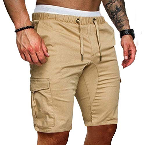 Generisch Kurze Hosen Herren Cargo Locker Sitzende Jogging-Shorts Vintage-Shorts Leichte Weiche Und Bequeme Laufshorts Wandershorts Mit Taschen Normale Sommer-Shorts Leinen-Shorts Atmungsaktive