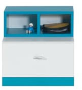 Lomadox Kinderzimmer Jugendzimmer Nachttisch Nachtschrank modern in weiß mit türkis