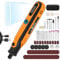 HARDELL Mini Amoladora Eléctrica 4V, Pantalla Digital, 5 Velocidades(5000-18000RPM) Herramientas Giratorias Multifunción con 86 accesorios para Moler, Cortar, Grabar, Lijado, Taladrar, Pulido-Naranja