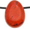 Echter Roter Jaspis Tropfenanhänger mit gewachstem Baumwollband - Gebohrter Trommelstein - Drehverschluss aus Edelstahl (Roter Jaspis 45)