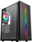 UNYKAch Caja Gaming ATX Armor Lumina Black con Frontal con Tira de Led ARGB, Rejillas Verticales de Refrigeración, Panel Lateral de Vidrio Templado y un Ventilador ARGB de 120 mm