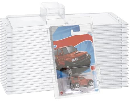 BTSKY 25 transparente Schutzhüllen, kompatibel mit Hot-Wheels Modellautos, Clamshell-Hüllen für Auto-Aufbewahrung, Display, Streichholzschachtel, Druckguss-Abdeckungen, passend für 16,5 x 10,8 cm
