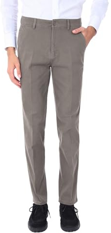 Ciabalù Pantaloni Invernali Uomo in Cotone Caldo Eleganti Regular Fit Vita Alta Pantalone Comodo Taglie Forti