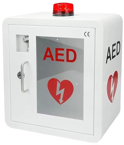 HUTRADE AED-Defibrillator-Aufbewahrungsschrank, Wand Montierter Herz-Defibrillations-Alarmkasten Mit Alarmsystem Erste-Hilfe-Kasten, AED-Alarmbox Für Büro, Krankenhaus