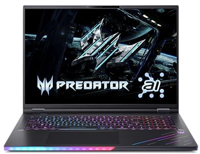 Acer Predator Helios 18 AI | Gaming Laptop | Core Ultra 9 | RTX 5080 | 18 WQXGA Mini LED 250Hz | Core Ultra 9 275HX | RTX 5080 16GB | 64GB RAM | 1TB SSD | Windows 11 Home