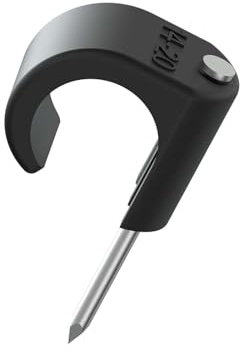 Temolink Kabelschellen, 50 Stück Nagelschellen, 14-20 mm, 304 Edelstahl, Kabelmanagement für Telefon und Ethernetkabel, Stromkabel, Rohr, Schwarz