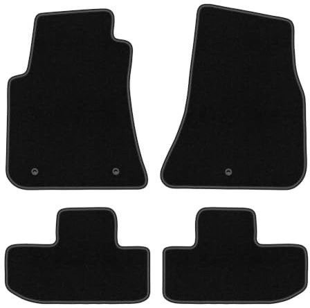 Velours-Fußmatten passend für Dodge Challenger III 2008-, Schwarz, Basic | passend für Coupé; dünner Velours-Teppich (Polypropylen), ca. 4 mm; rutschfest, Druckknöpfe 16 mm