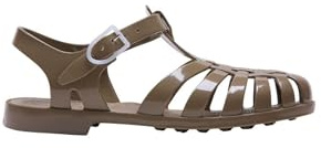 Méduse® Kunststoff-Sandalen – Modell Sun – Schuhe für Erwachsene – Strandsandalen/Meer/Sommer, rutschfest, Kaki, hell, 36 EU