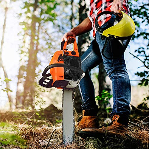 Benzin-Kettensäge mit Führungsschiene zum Schneiden von Ästen von Bäumen, Kettensäge mit 2 Sägeketten (58 cc 50 cm)