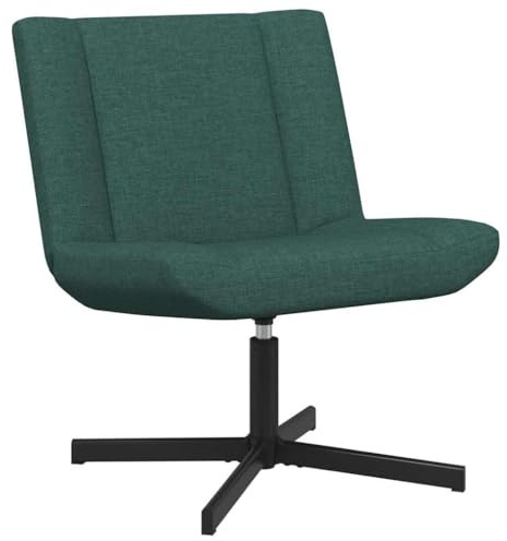 vidaXL Swivel Chair Dark Green 63 x 75 x 76 cm Fabric, Modern Living Room Chair, Swivel Seat, Durable Furniture Piece, Soft Touch Design, Interactive Indoor Relaxing Stool