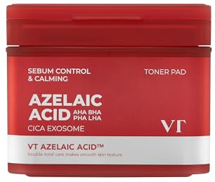 VT Cosmetics AZ Care 60er Pack Pads, Tonisierende Pads mit Azelainsäure und Centella Asiatia Extrakt für strahlende Haut und Sebokontrolle