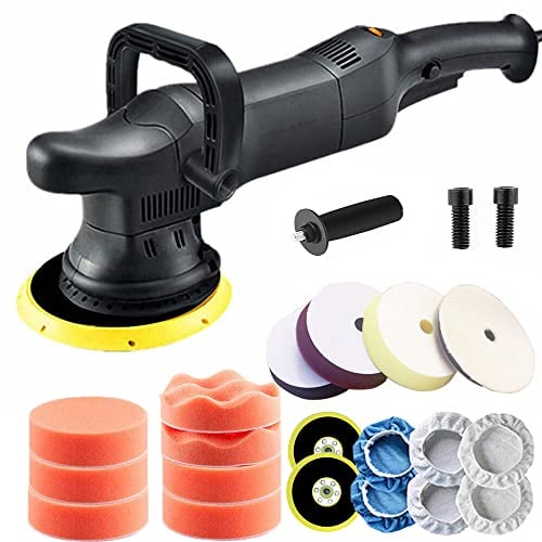 Concrete Grinder, Electric Car Polisher Machine 700W Auto Polishing Orbital Dual Action Buffer M8 DA Waxing Tools Power Sander(Complete Kit)