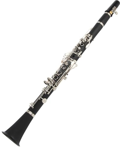 RiToEasysports Einsteiger-Klarinetten-Set, 17 Tasten, Holz-B-Taste – mit Reinigungstuch-Reed-Box – Geeignet für Musikinstrumente von Schülern (BLACK)