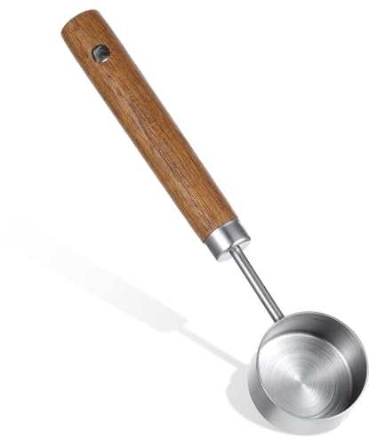 XLIUAX Coffee Measuring Scoop Spoon, 15ml Tablespoon Measuring Spoon | Stainless Steel Wooden Handle Coffee Spoon for Coffees, Tea, Ground, Protein, Cocoa & Kitchen Use